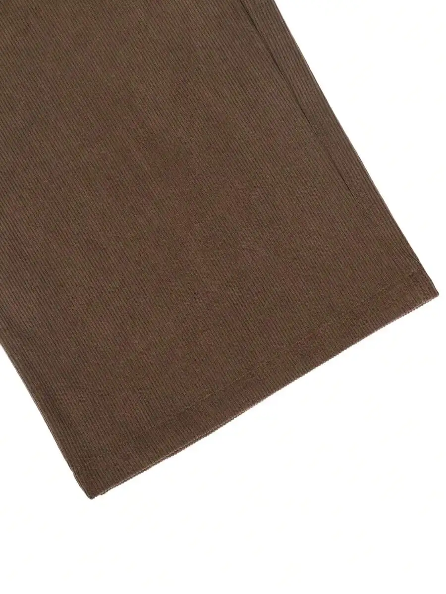 Loose Fit Corduroy Wide Leg Pants With Slant Pockets For Fall Winter
