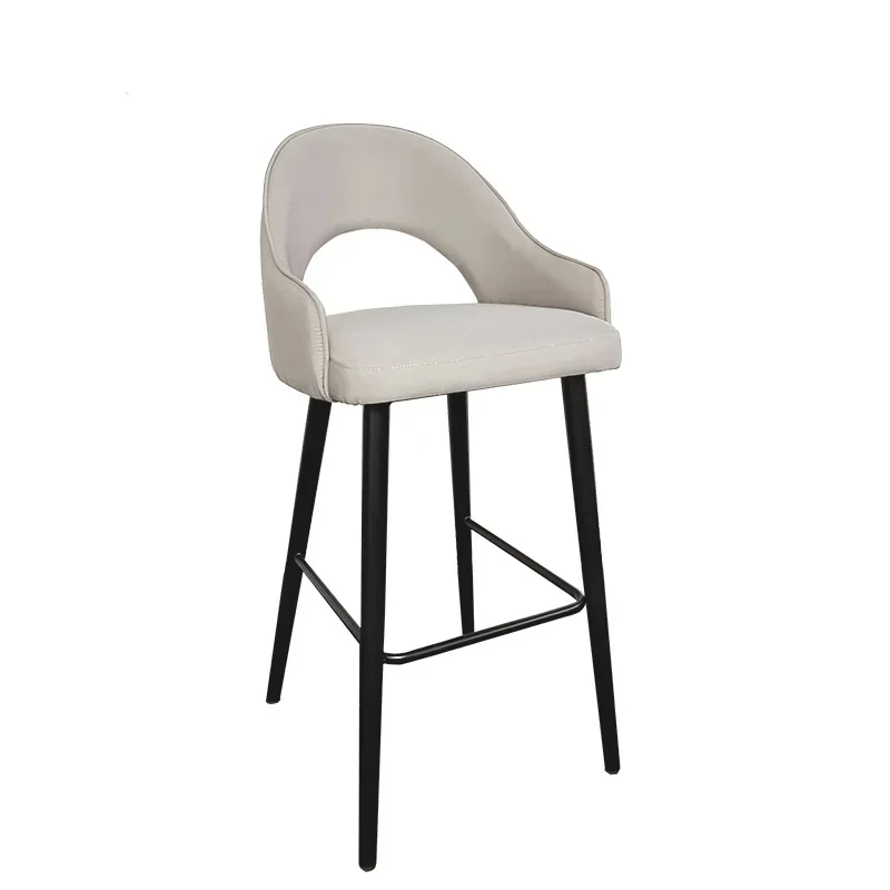 Modern minimalist bar chair, black soft bag bar chair, restaurant hotel backrest high chair Minimum order of 5