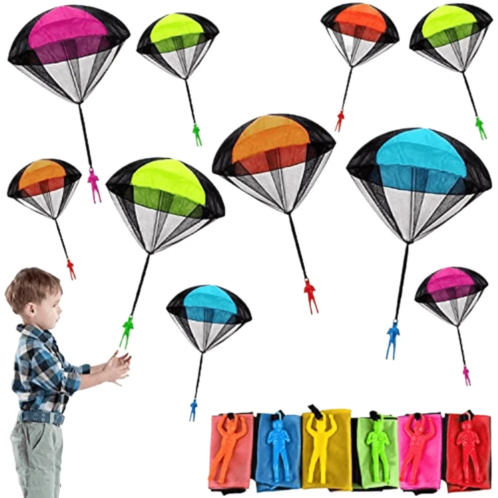 10 Pcs Outdoor Parachute Toys Kids Birthday Party Gifts Back To School Kindergarten Gifts Prizes Boys Reward Loot Pinata Fillers