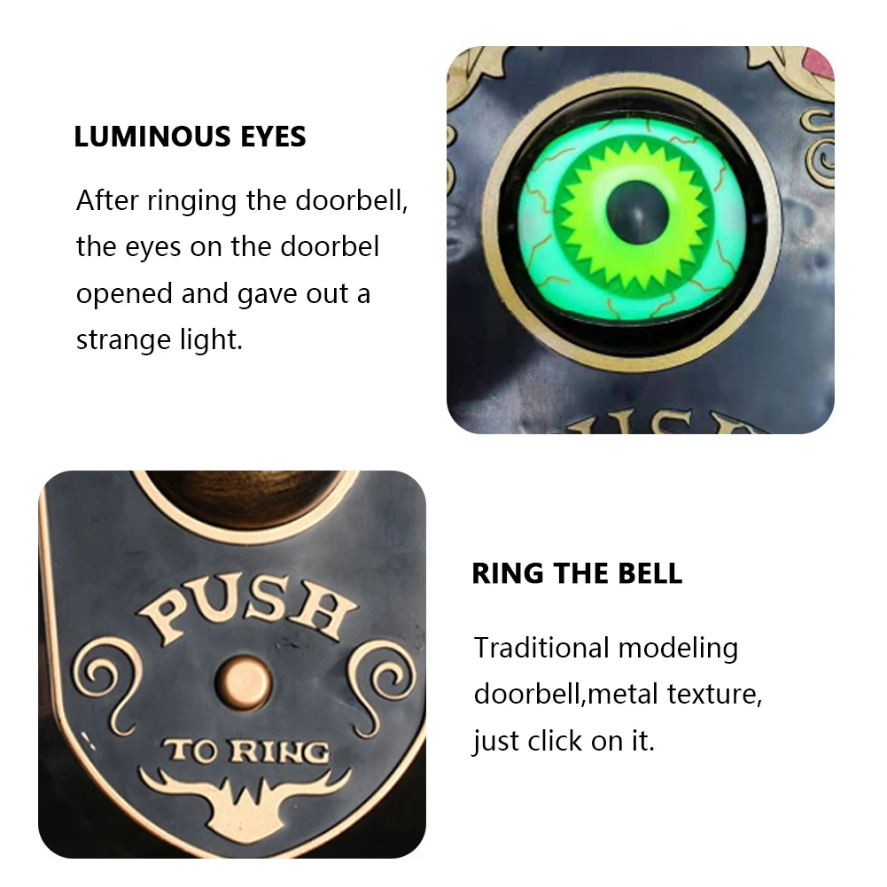 Halloween Decoration One-eyed Doorbell Horror Props Ghost's Day Glowing Home Hanging Electric Luminous Sounding Eyeball Doorbell