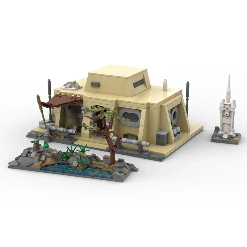 Bloques de construcción Moc para niños, juguete de ladrillos para armar cabaña fuera de la ciudad del desierto, serie Star Movie, ideal para regalo de Navidad