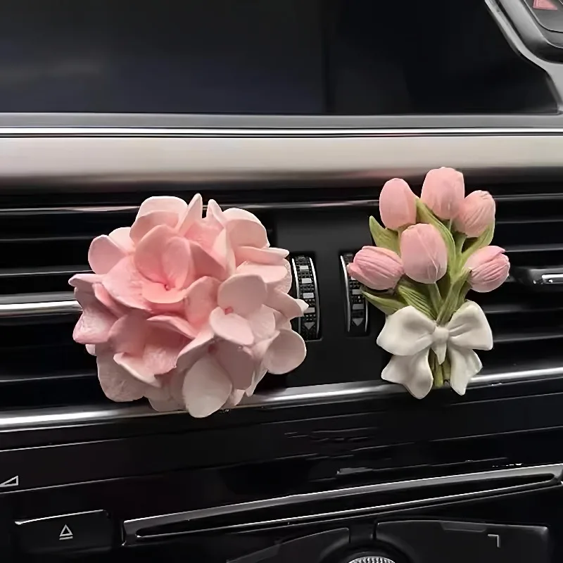Tulip Hydrangea Cars Car Accessories Cars Out of Trend Decorative Flowers New Car Accessories Ornament Interior Accessories