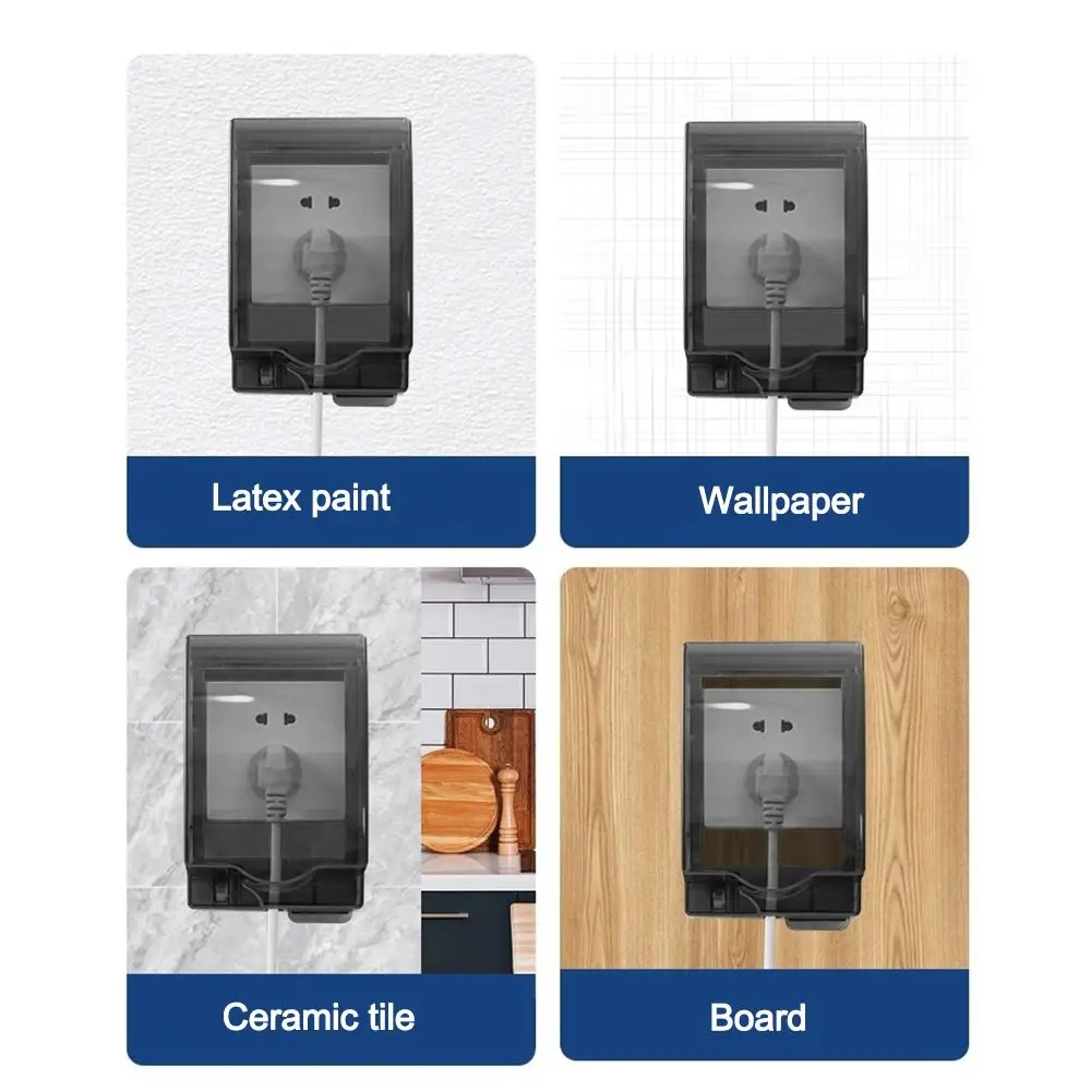 86 Type Switch Protective Cover Waterproof Self-Adhesive Electric Plug Cover Power Outlet Splash-Proof Socket Protector for Home