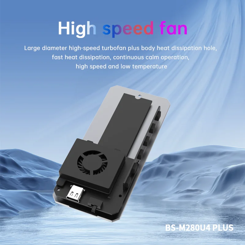 Blueendless USB4 ฮาร์ดไดรฟ์กล่อง m.2 nvme solid-state drive reader 40 G Thunderbolt 4 ฮาร์ดไดรฟ์แบบพกพากล่อง RGB light strip พัดลม