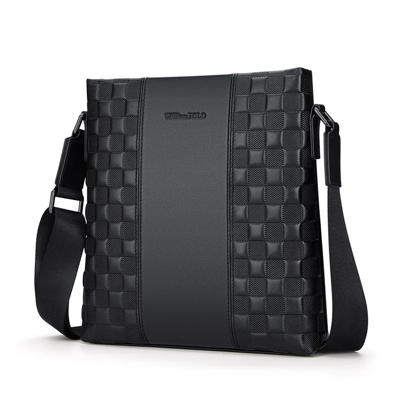 كتف واحد جلد طبيعي الأعمال حقيبة عادية الرجال الطبقة العليا جلد البقر Crossbody الفاخرة العلامة التجارية حقيبة الرجال حالة موجزة #5