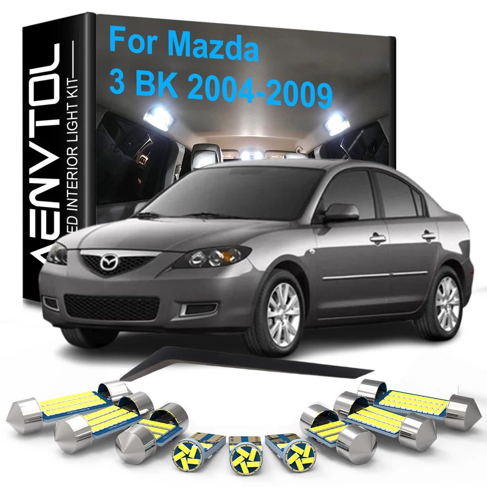 

8 шт. светодиодные внутренние фонари Canbus для Mazda 3 BK Sedan Hatch 2004 2005 2006 2007 2008 2009 автомобильные купольные лампы для чтения косметического зеркала багажника