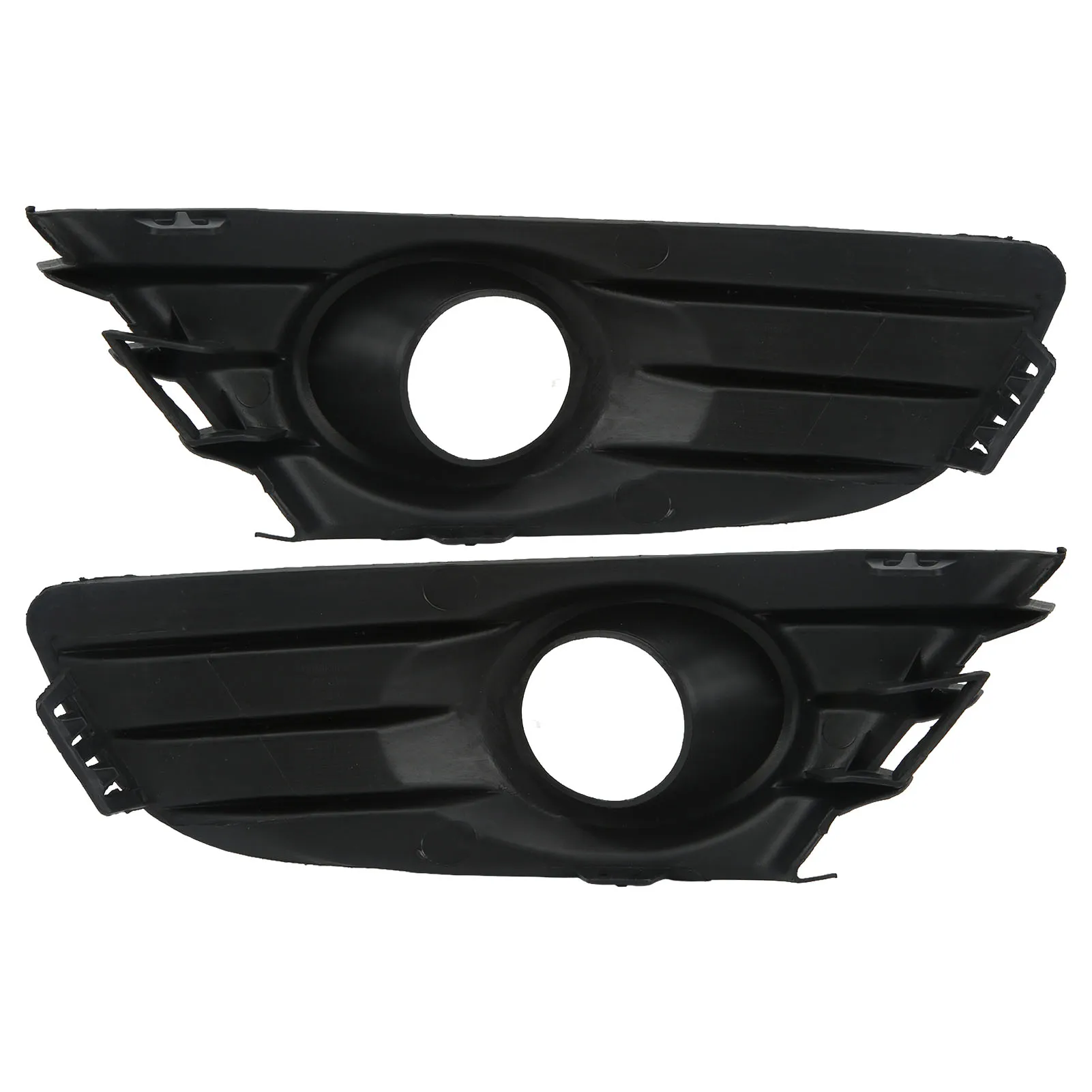 1 Pair Front Bumper Fog Light Grille For Citroen C4 2004‑2008 Black Fog Lamp Cover Trim Replacement Car Accessories