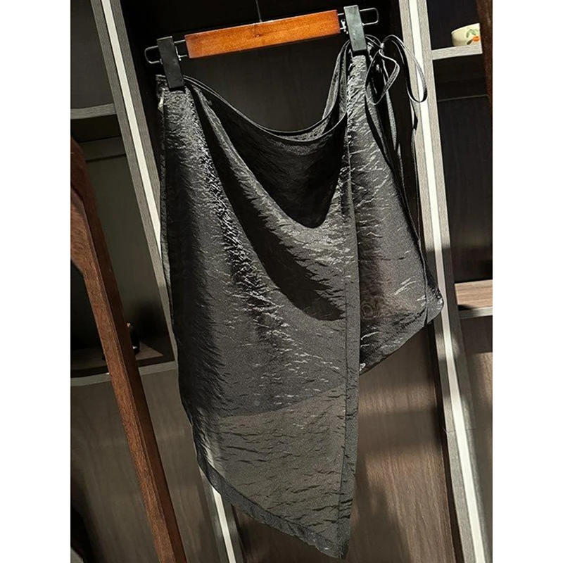 European Style 25 New Summer Women Casual Loose A-line Organza Patchwork Knee-length Skirt Asymmetrical Good Quality Skirts T13