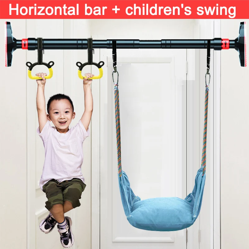 90-130cm Pull Up Door Horizontal Bar Grips Wall Home Hanging Training Gym Exercise Sport Fitness Ring Equipment