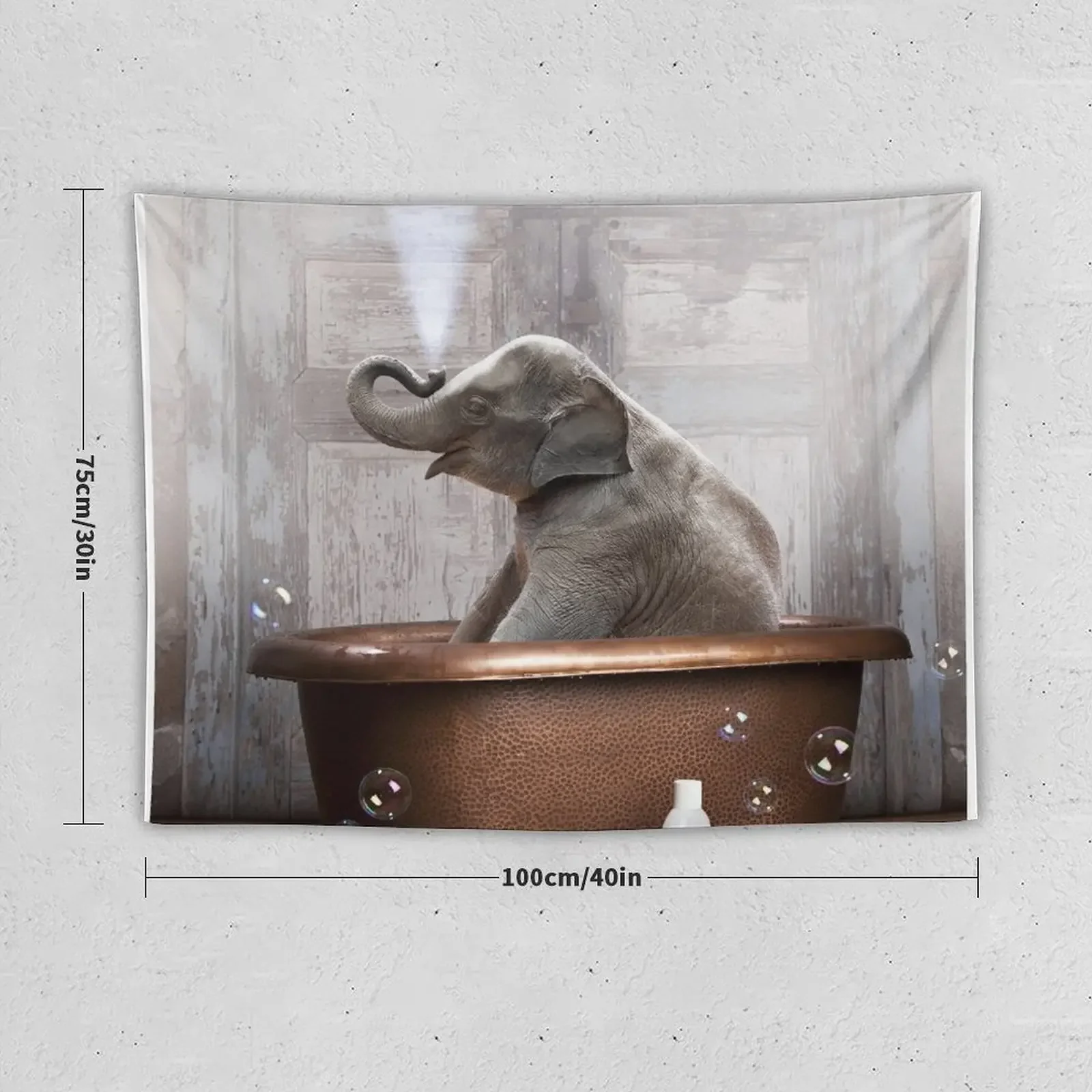 Elephant in Bathtub Tapestry Decoration Aesthetic Funny Hanging Wall Tapestry