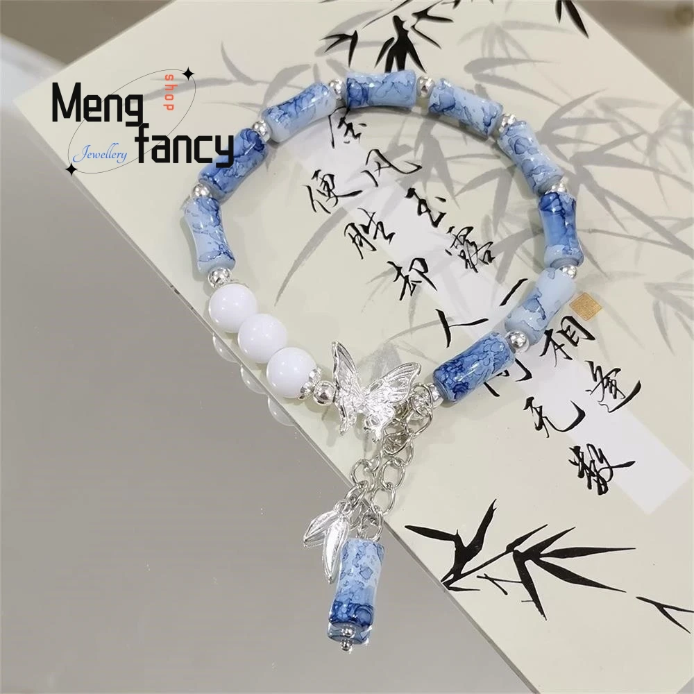 새로운 중국어 고대 스타일 나비 대나무 달콤한 다목적 커플 팔찌 천연 고급 절묘한 인기 패... - 2