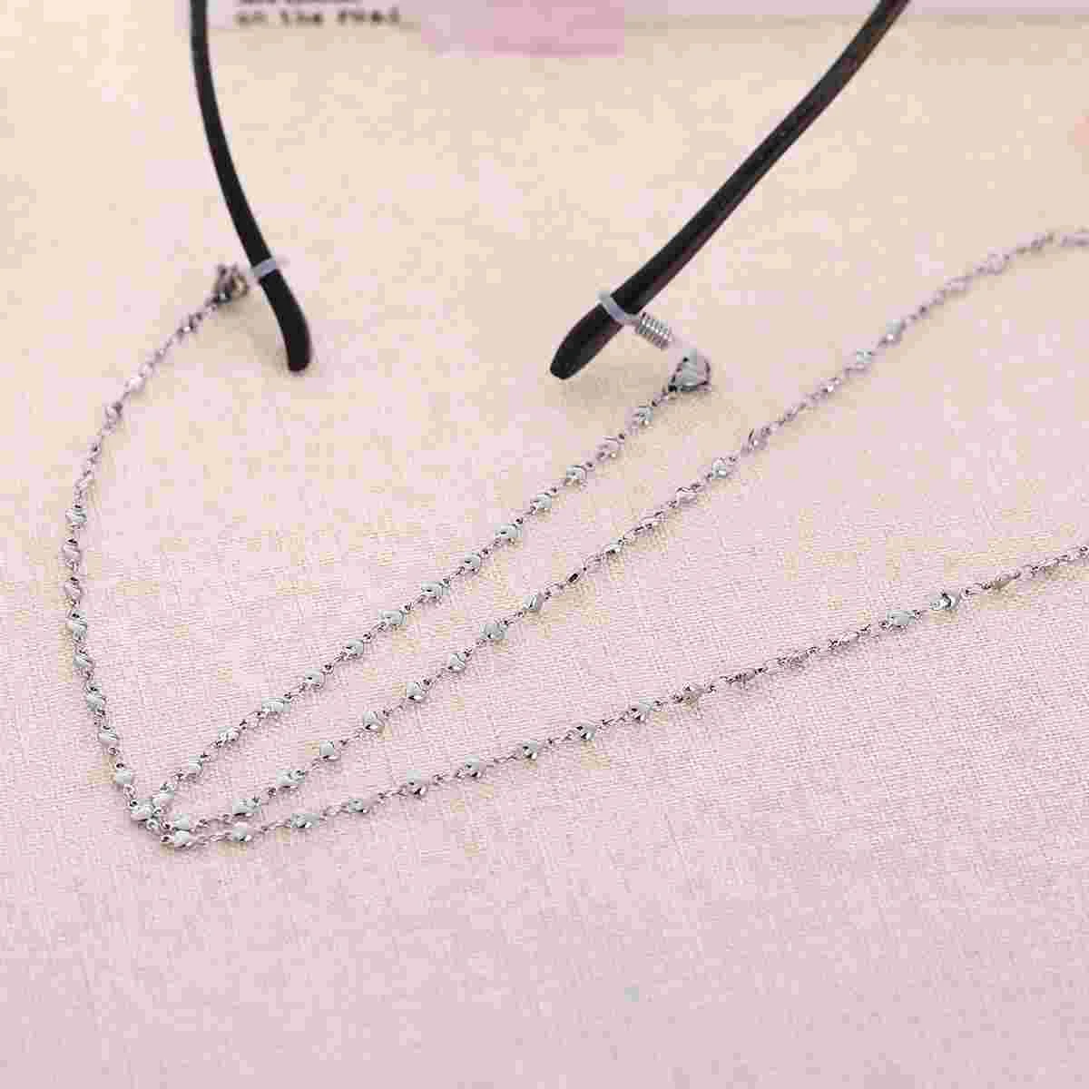 

Chain Stainless Steel Eyeglass Cord Necklace Strap Simple Fashionable Keeps Glasses Secure Rafting Basketball Hiking Outdoor