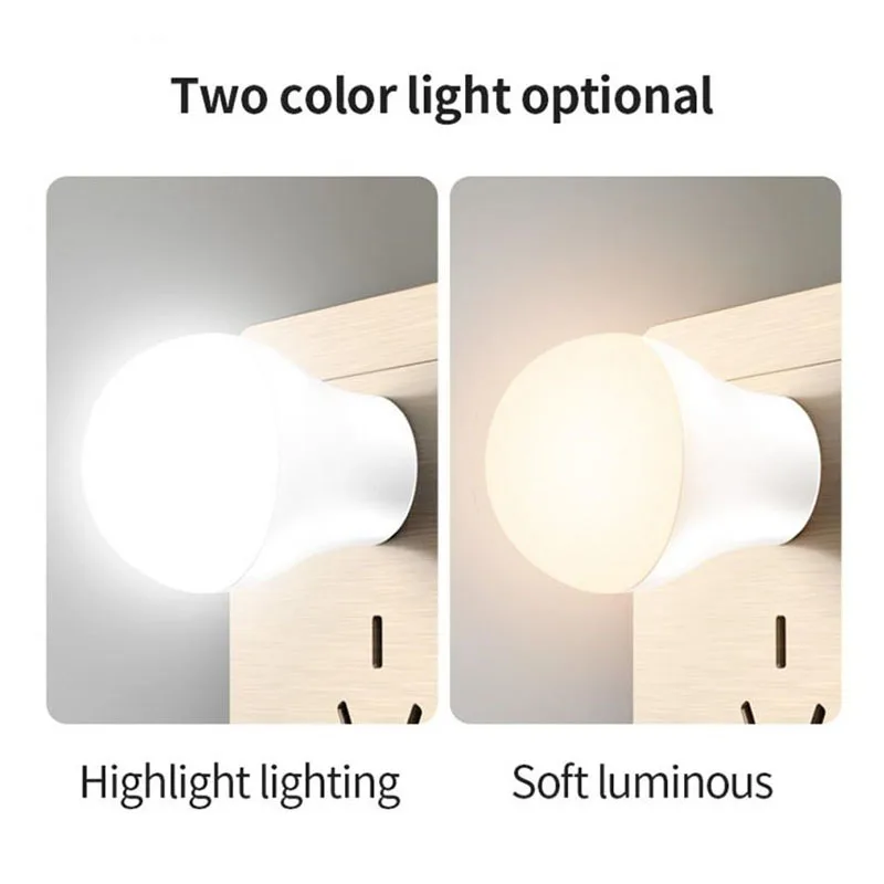 3PCS Mini USB Plug Lamp Computer Mobile Power Charging LED Night Lamp Small Book Lamps Eye Protection Reading Light Round Light