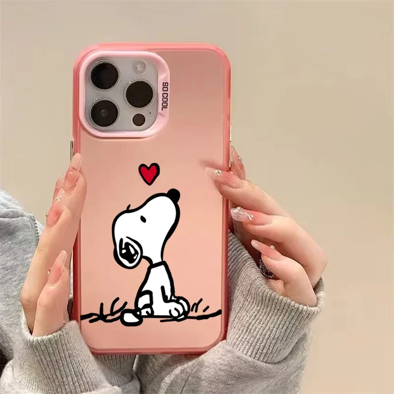 Vollbild-Snoopy-Gehäuse für OPPO A15 A35 A18 A38 A3X A5X A55 A36 A17 A58 A57 A78 A98 A60 A16K Hülle Hard IMD stoßfeste Abdeckung