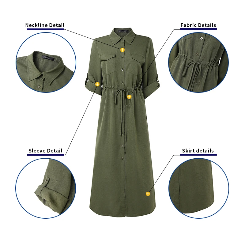 ZANZEA Frauen Langes Hemd Kleid 2026 Mode Elegante Party Vestidos Revers Langarm Kordelzug Casual Solide Street Robe 3XL