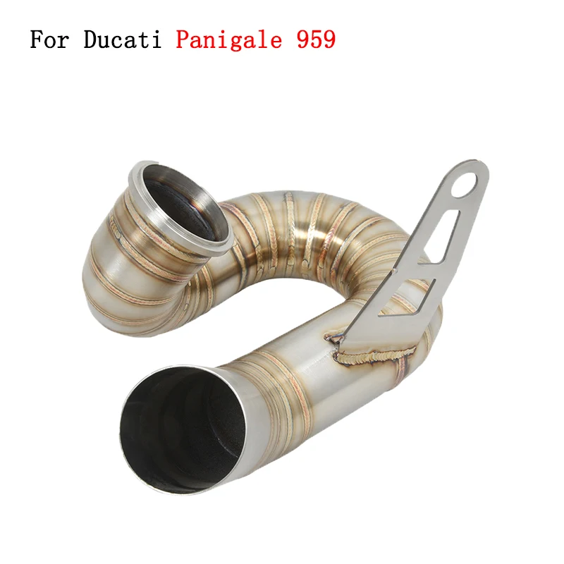 

Motorcycle Exhaust Mid Link Pipe Stainless Steel Modified Connect Tube On Original Exhaust For Ducati Panigale 959 2016-2019