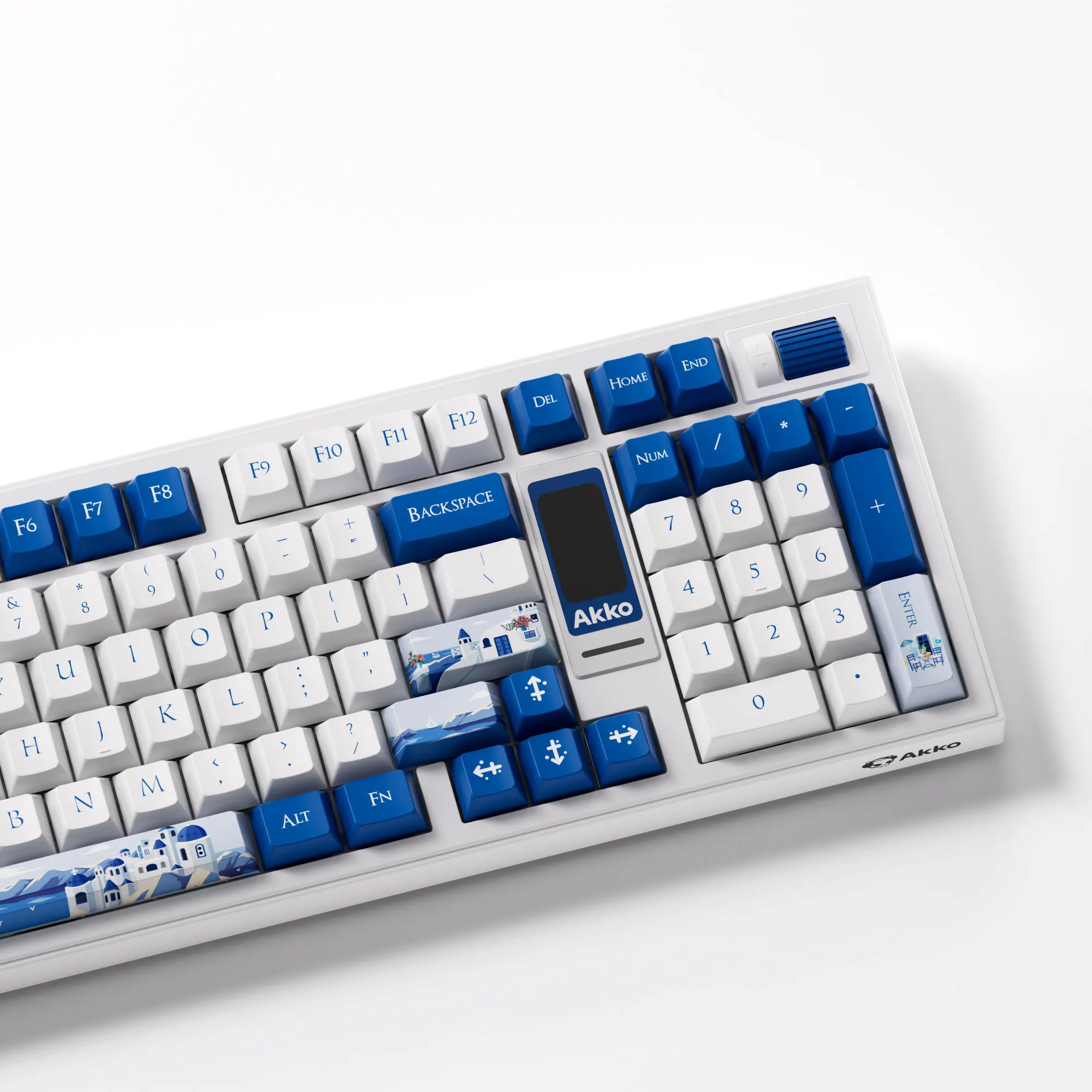 Akko 5098B Santorini kabellose mechanische Tastatur mit TFT-Bildschirm, vertikaler Knopf, 96 Tasten, Hot-Swap-fähige RGB-Gaming-Tastatur mit individueller Tastatur
