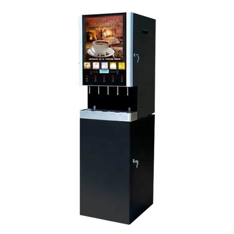 Vertical four-flavor single hot and cold coffee machine Automatic one-hot cocoa juice instant coffee machine