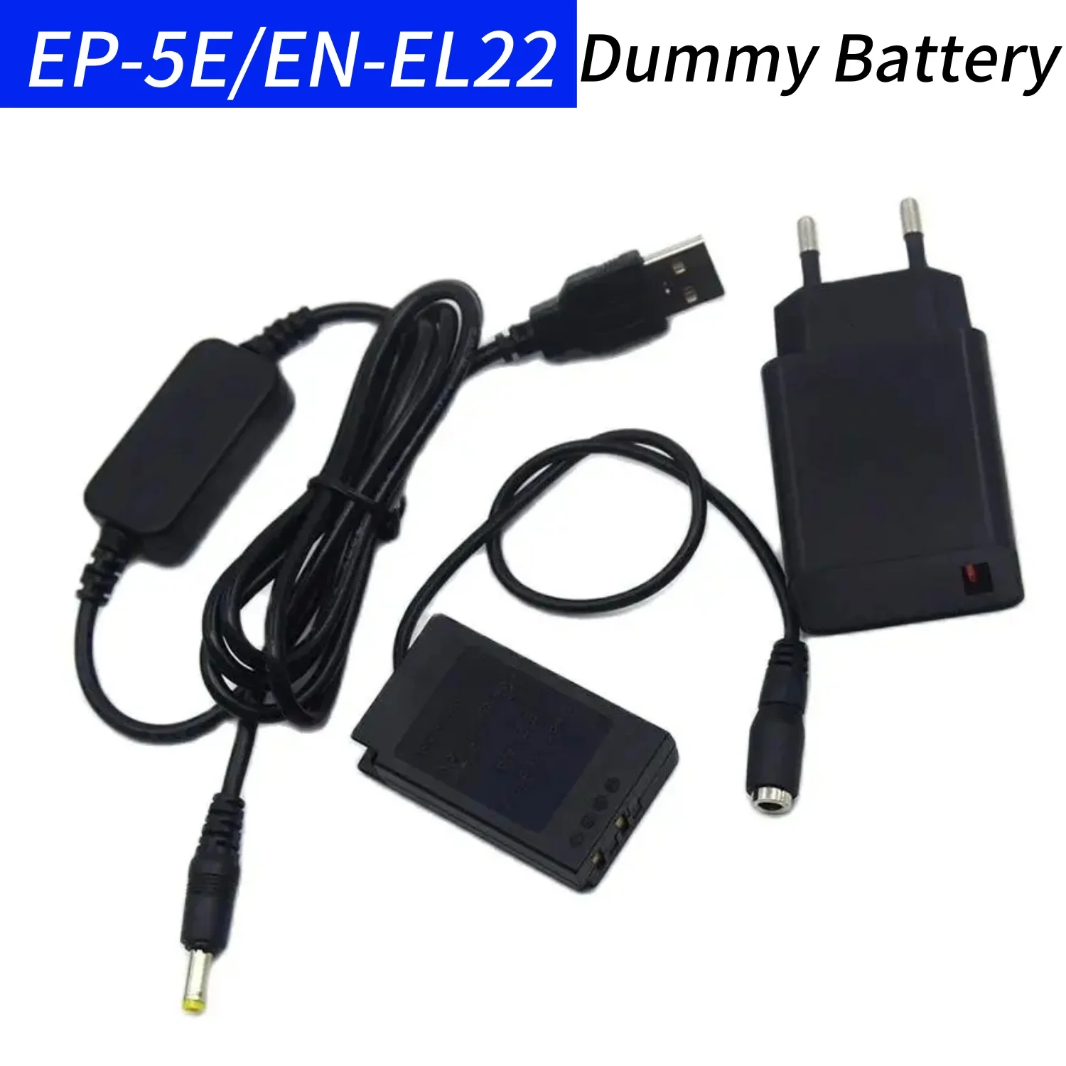 

18W USB Charger+USB-DC Cable+EN-EL22 Dummy Battery EP-5E Coupler for Nikon 1 J4 S2 1J4 1S2 Camera