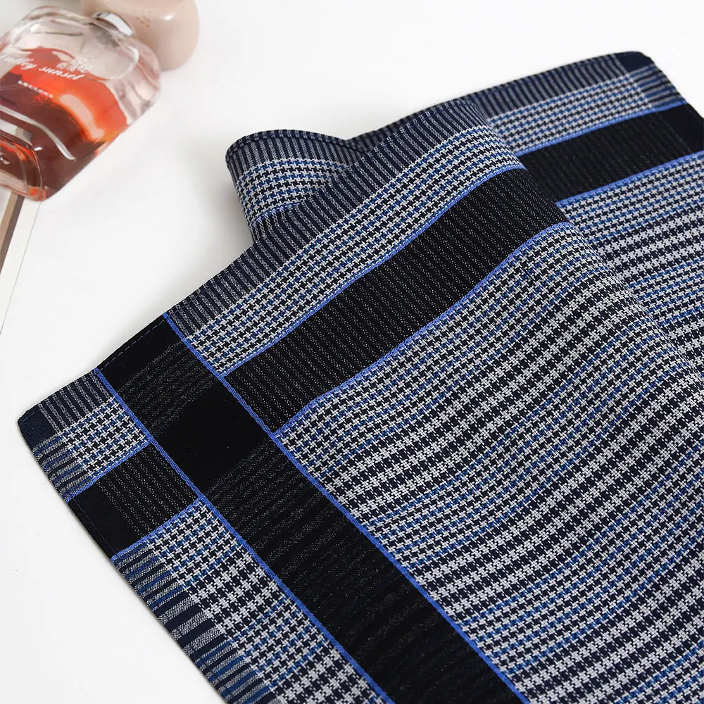 3 قطعة منديل رجالي مصبوغ من القطن الخالص صيفي رقيق ماص لمسح العرق الطراز القديم مصبوغ فحص ناعم 43 سنتيمتر