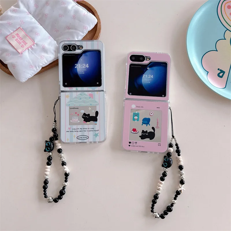 

Mirror Cat Cute for Samsung Galaxy Z Flip 7 6 5 4 Protective Back Cover for ZFlip5 ZFlip6 ZFlip7 Case Shell
