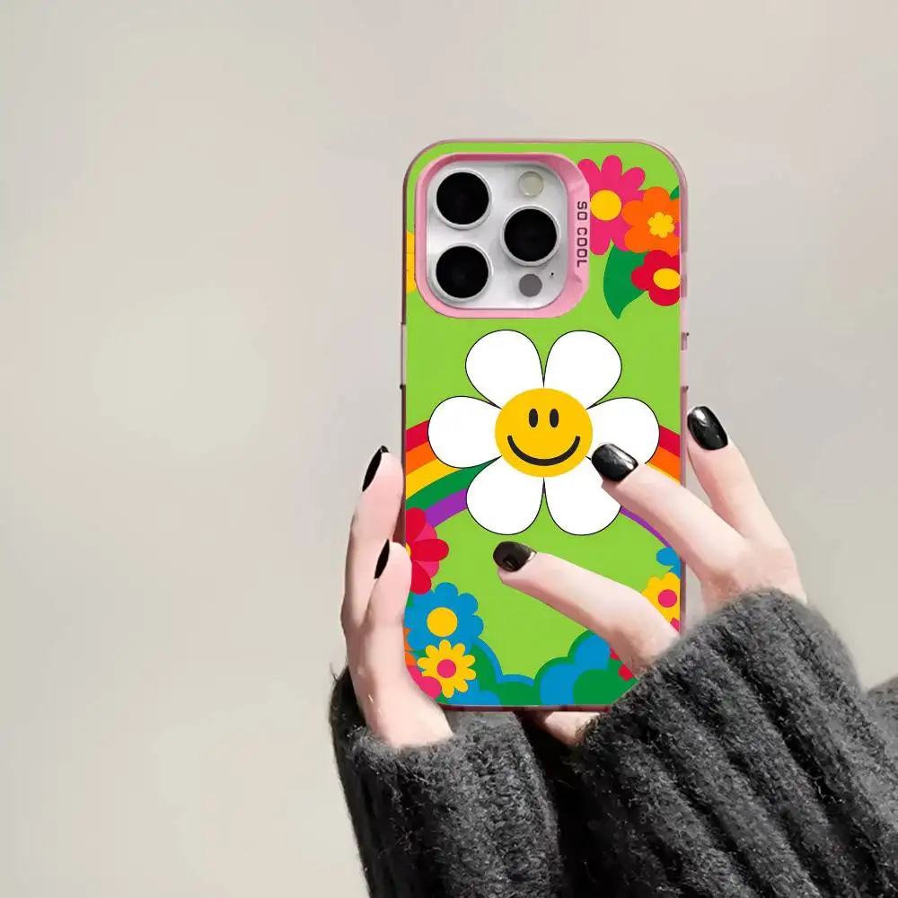 Bloembed w-wiggle w-wiggle Telefoonhoesje IMD Telefoonhoesje voor iPhone 16 15 14 13 12 11 Pro Max Plus Kleur Zilver Cover