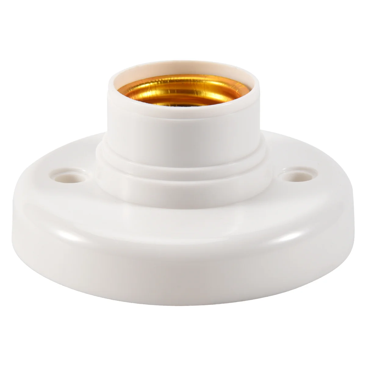 

E27 Round Plastic Base Screw Light Bulb Lamp Socket Holder White