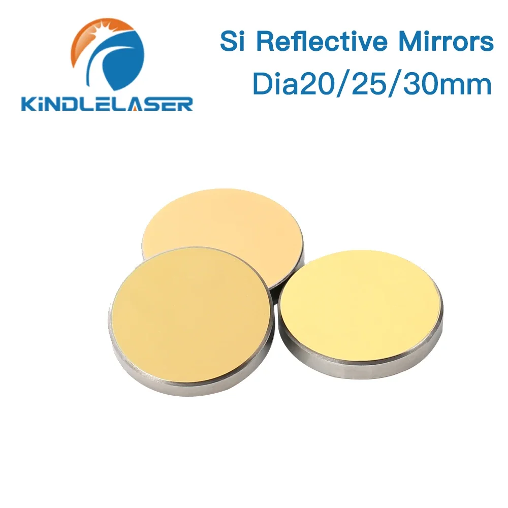 Kindlelaser Si Reflective Mirror 1PCS D19.05 20 25 30 38.1mm Coated Gold for CO2 Laser Engraving Cutting Machine