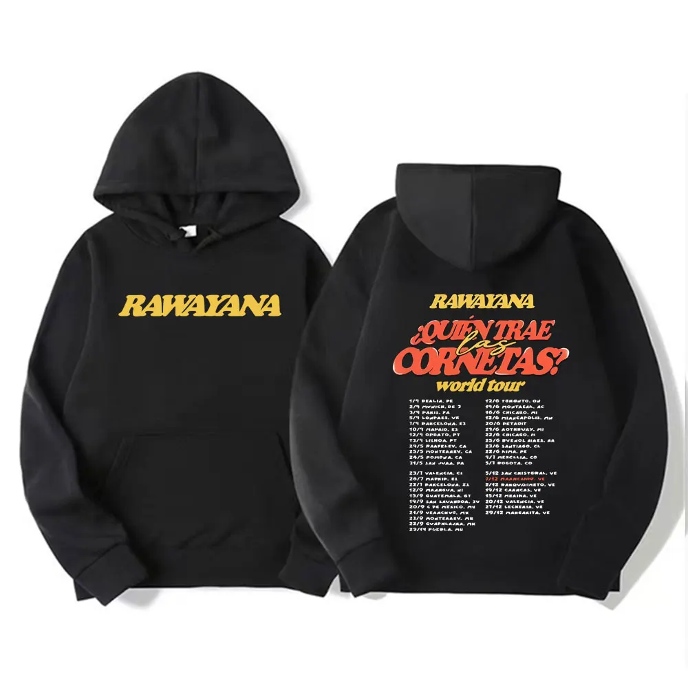Band Rawayana ¿Quién Trae Las Cornetas? Sudaderas con Capucha con Estampado de Gira Mundial para Hombre y Mujer, Estilo Vintage, Gran Venta, Sudaderas Casuales Extra Grandes