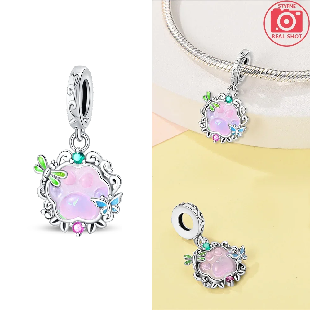 Nightglow Star Moon Silver Charms Beads, DIY Gift