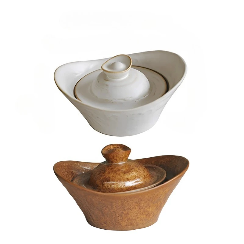وعاء Yuanbao أدوات مائدة منزلية رائعة ومتخصصة بتصميم فريد ومميز للمطاعم وعاء حلوى من السيراميك