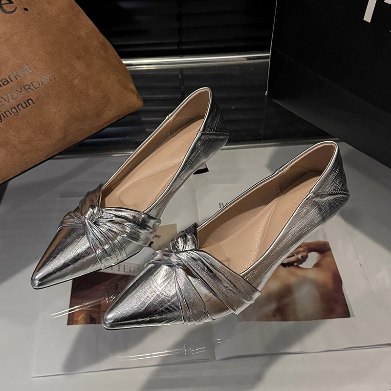 

Новые женские туфли-лоферы с острым носком на высоком каблуке-шпильке, модные туфли на весну-осень 2026 года