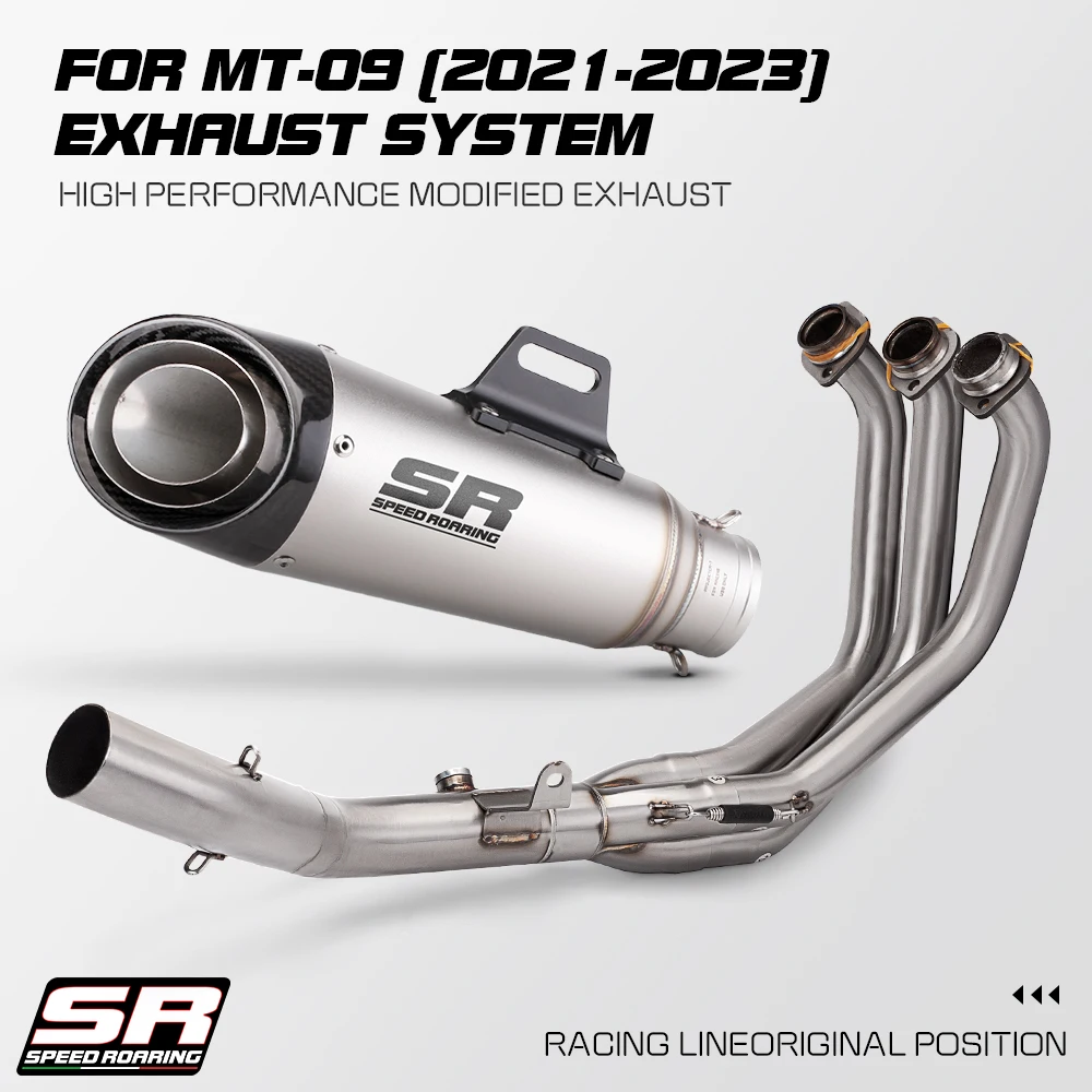 

Motorcycle Exhaust Escape Slip On For MT09 MT-09 Tracer 9 900 GT XSR900 2020-2023 Front Link Pipe 51mm Muffler