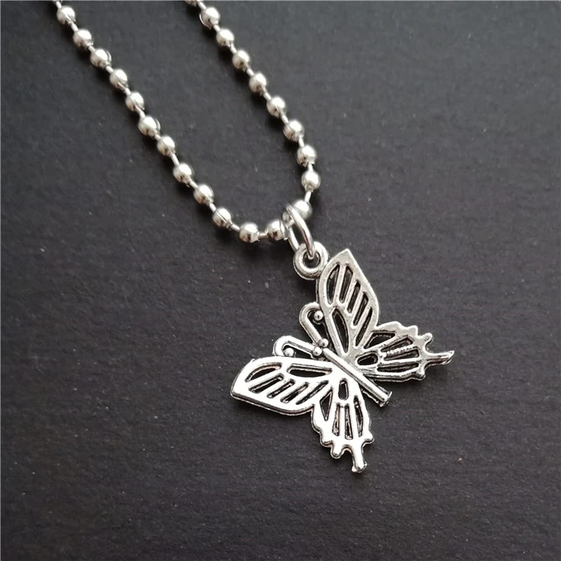 Butterfly Pendant Necklace, Beautiful Charm Long Necklace for Man Woman, Minimalist Jewelry for Her
