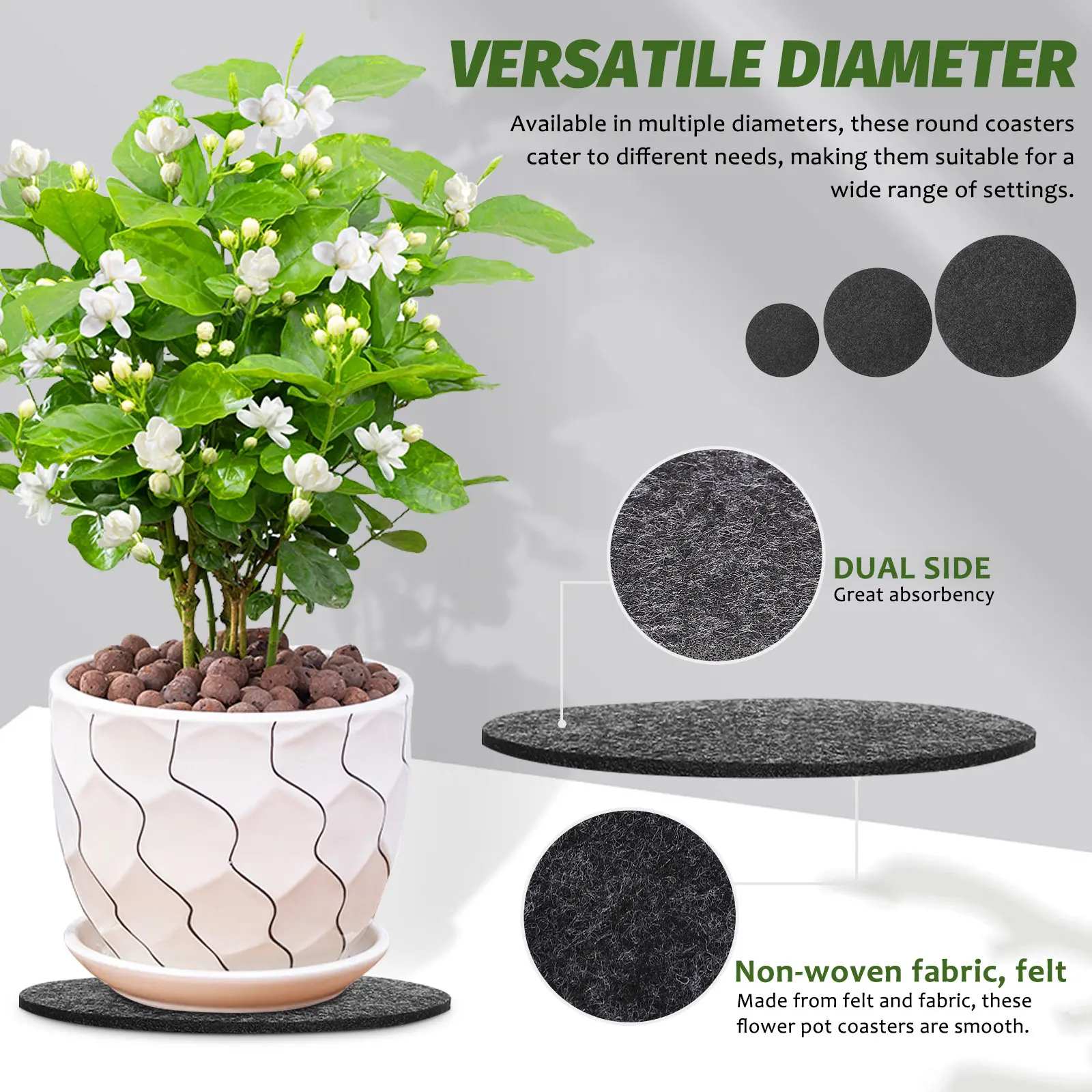 6 pcs Plant Tray Drip Flower Pot Water Planter Saucer Halloween Christmas New Year Moisture Absorbing Pad Indoor Plant Pots Felt