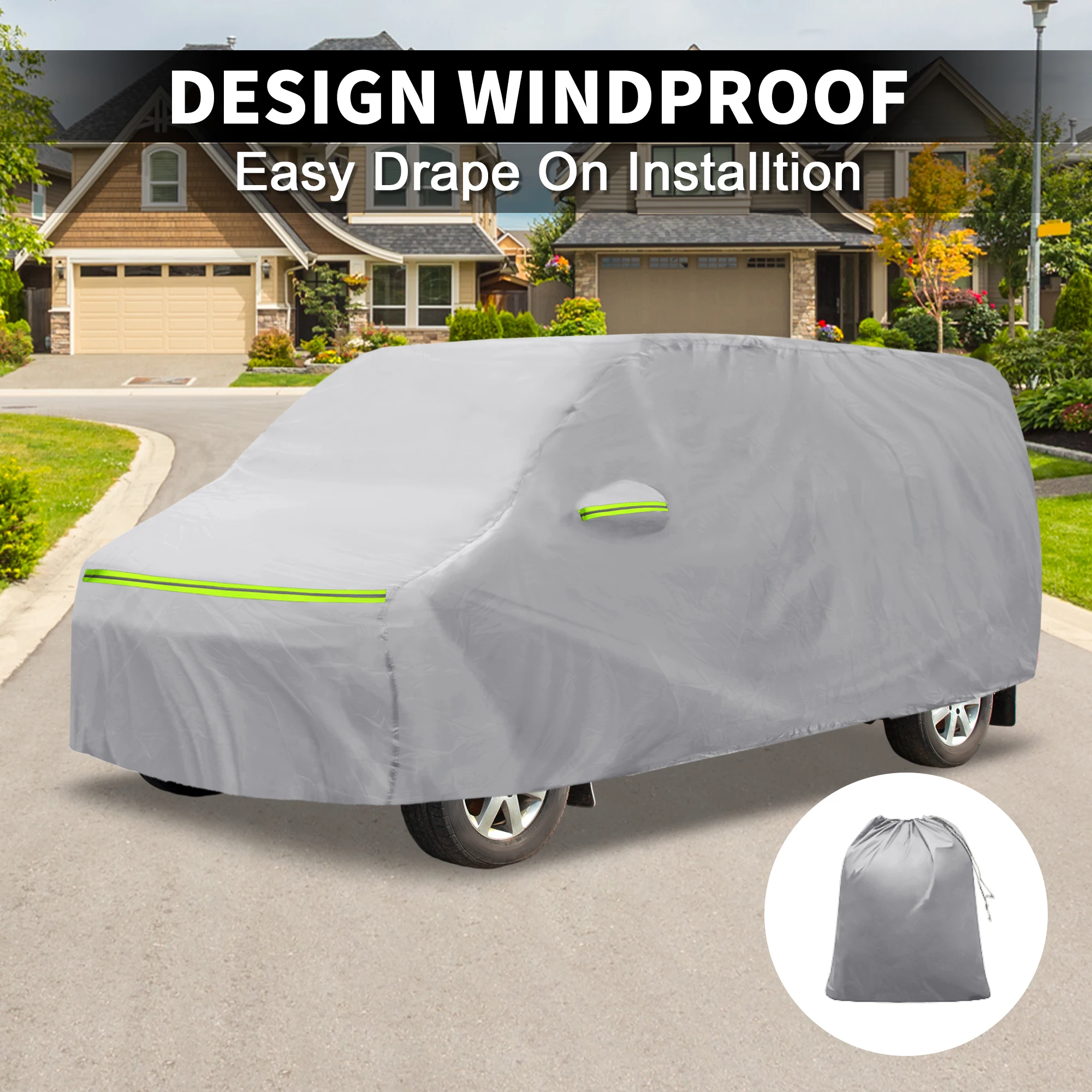 X Autohaux Car Cover for Honda StepWGN Aluminum Film Cotton Outdoor Full Car Covers All Weather Waterproof Windproof Protection