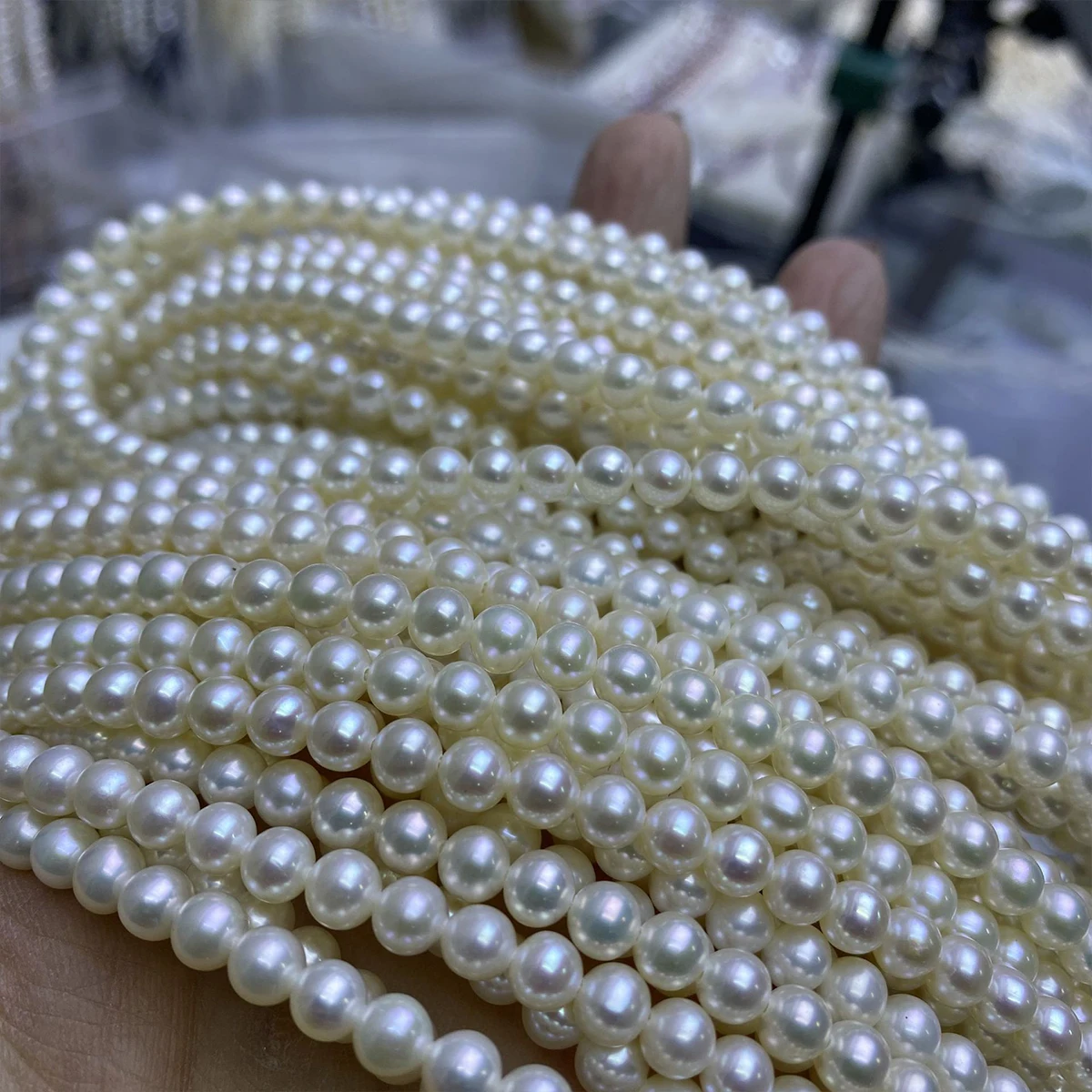 5A 2-6mm Natural Freshwater Pearl Near-round Beads High Luster for DIY Women Necklace Bracelets Jewelry Making Accessories
