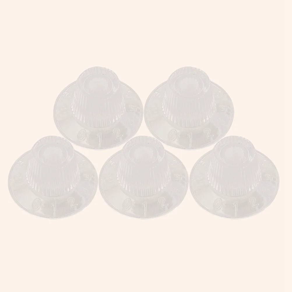 

5Pcs Transparent Knobs Set Easy Install Guitar Volume Tone Control Buttons for Electric Bass Amp Tuning Accessories