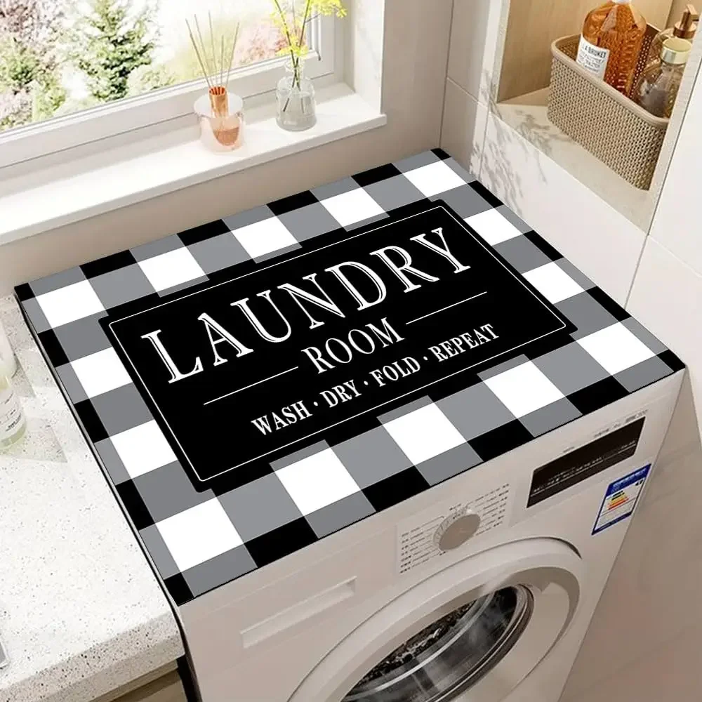 Washer Dryer Covers Top Non Slip Dryer Top Protector Mat Dust Proof Washing Machine Cover Laundry Room Decor