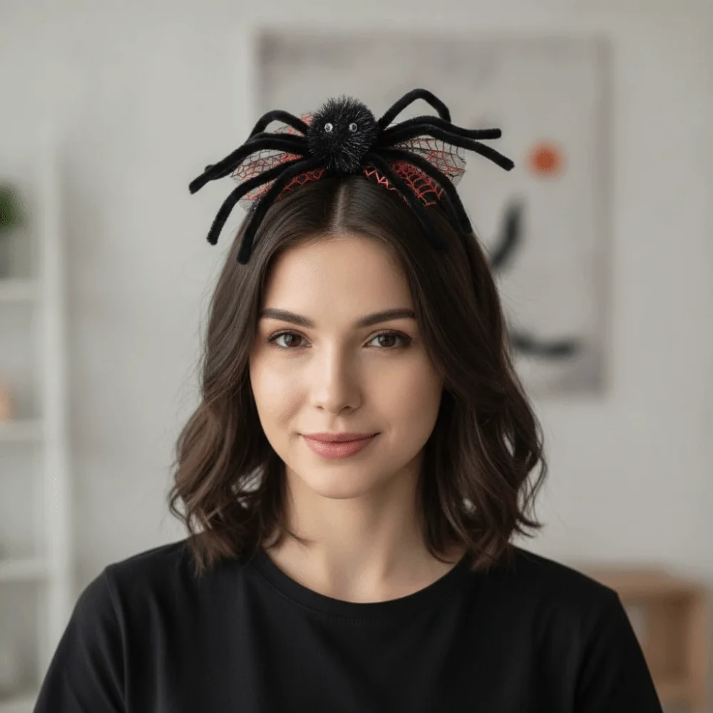 Pumpkin Halloween Pumpkin Headband Vegetables Spider Ghost Halloween Party Hair Hoop Photo Prop Cosplay Ghost Festival Headpiece