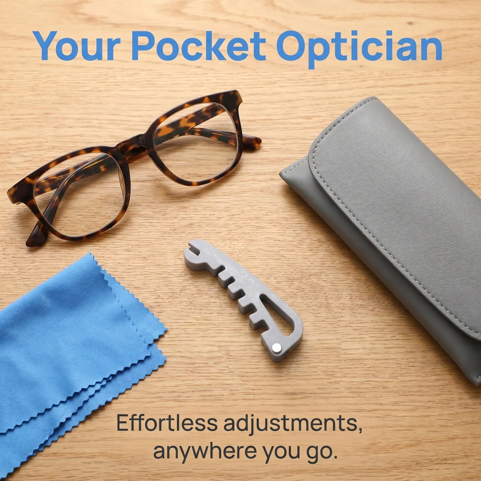 5Pcs Eyeglass Frame Adjustment Tool Kit Eyeglass Temple Curvature Bender Nose Pad Adjuster DIY Glasses Repair Portable Optical