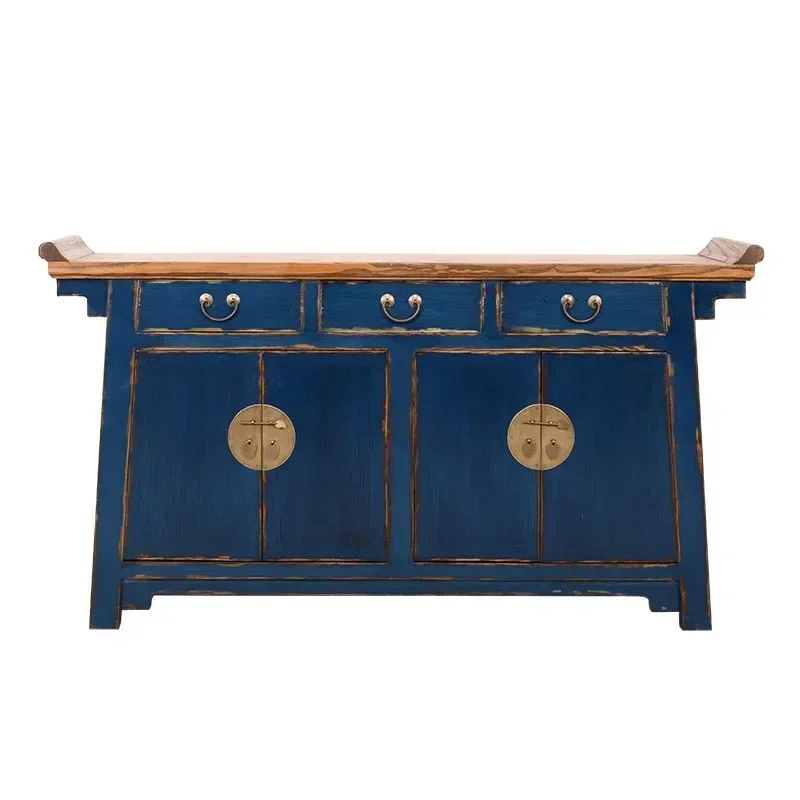 New Chinese Antique Warped Head Side Cabinet Dining TV Cabinet Entrance Cabinet