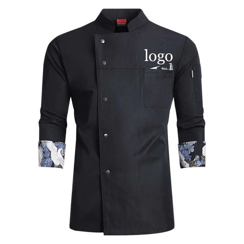 Custom Long Sleeve Chef's Coat for Unisex Pro Kitchen Shirt Restaurant Bakery Workwear Tops Chef Uniform Design Logo Name