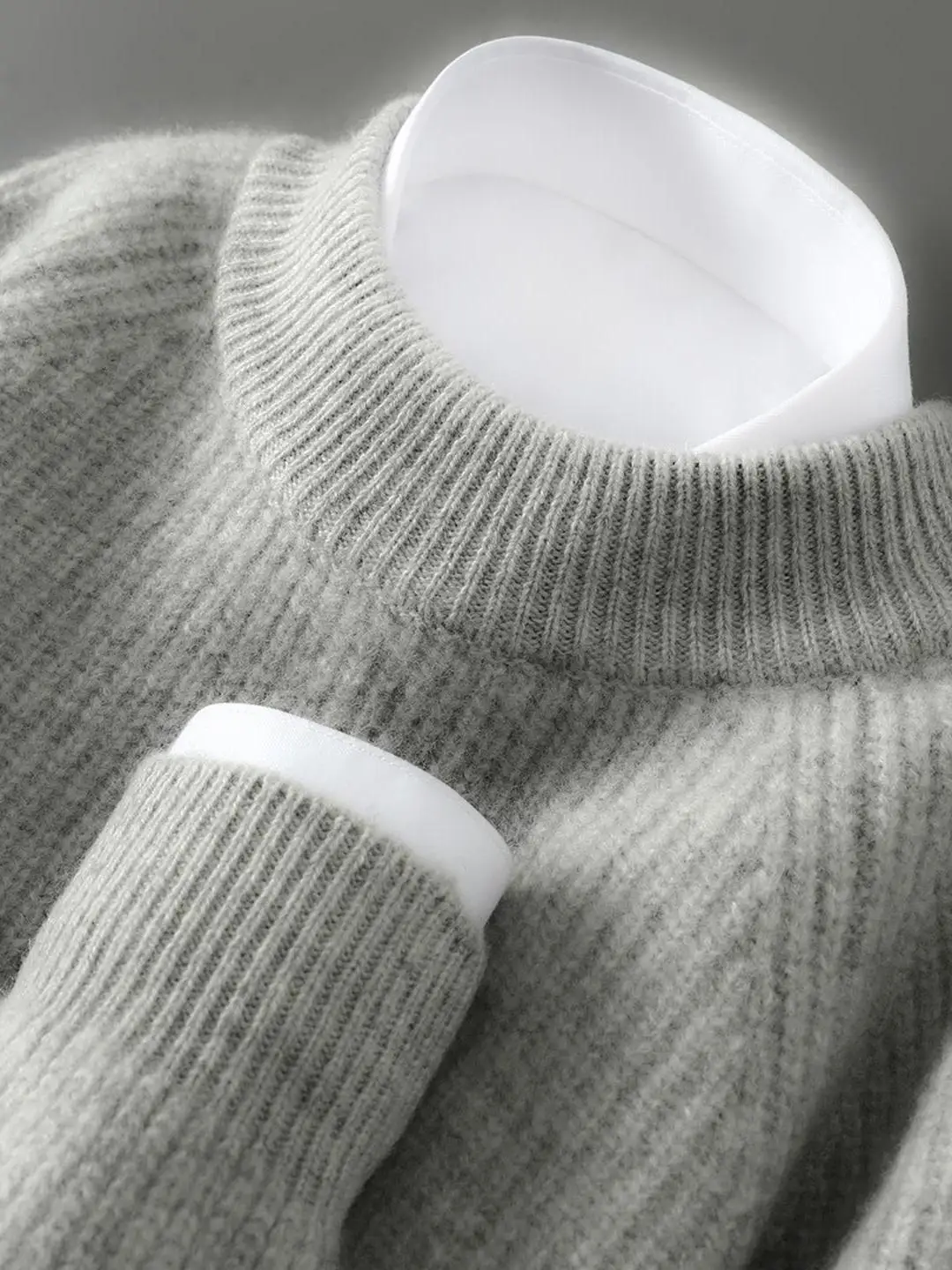 

Thiened двойной шерстяной вязаный свитер Seven Needles из чистой шерсти, повседневный свободный крой, вязаная основа для мужчин, осень-зима