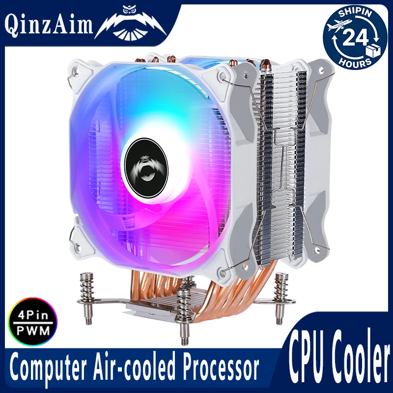 QiuzAim x99 Processor CPU Cooler 120mm Fan 4pin/PWM PC Air-Cooled 6 Heat Pipe Radiator install LGA2011 2066 115x 1200 1700 1851