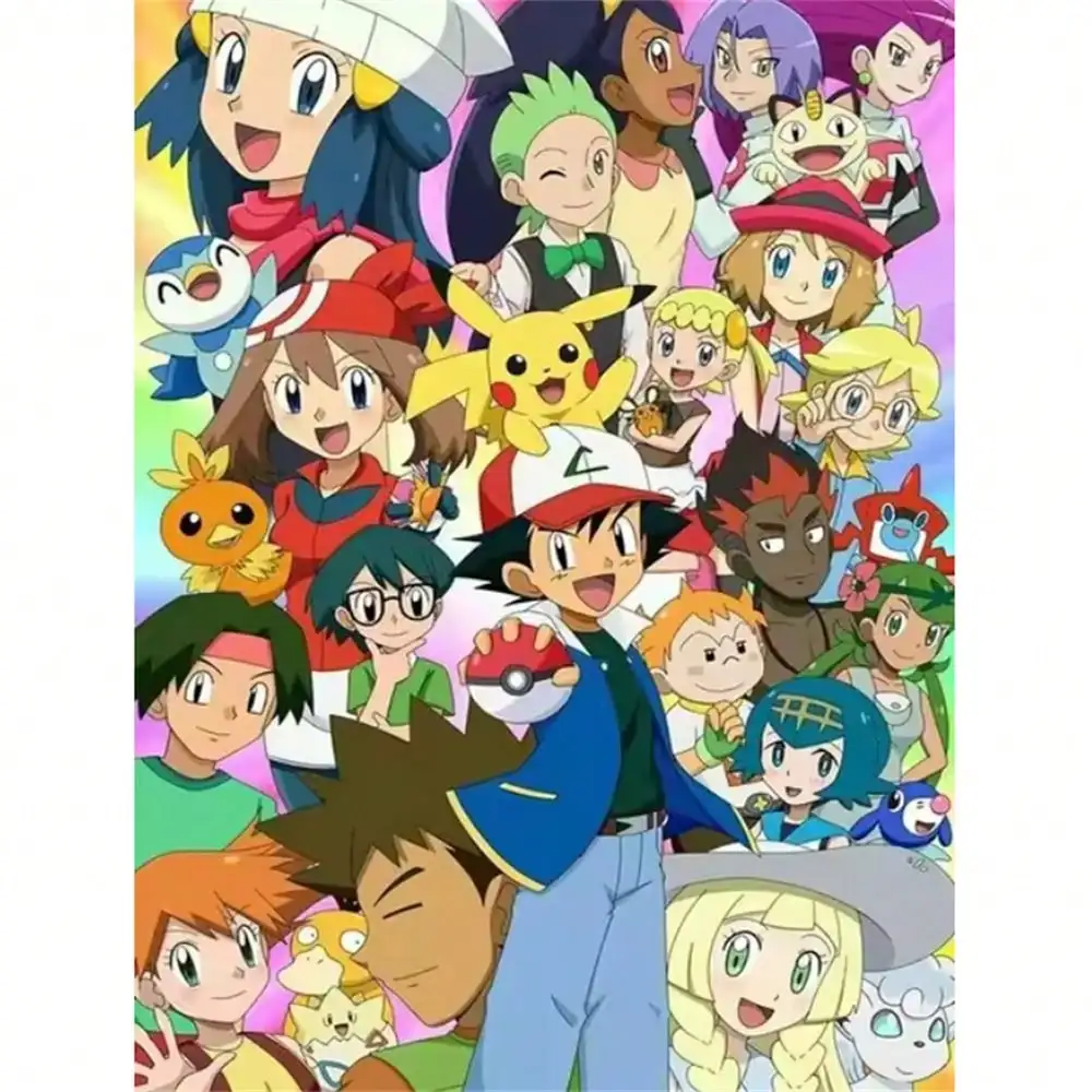 일본 애니메이션 주변기기 빈티지 포켓몬 포스터 피카추 이브이 겐가 벽 예술 캔버스 그림 현대적인 방 장식 그림 선물