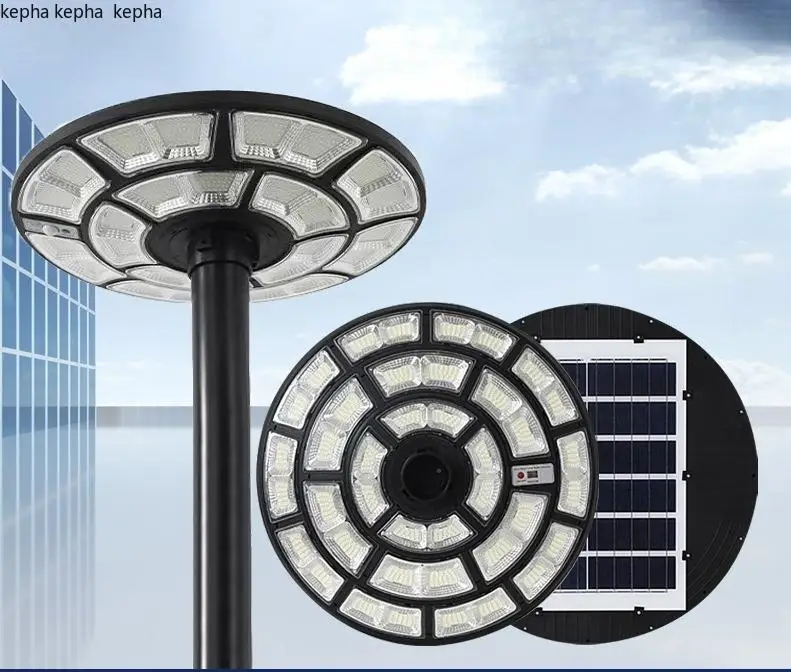 

Outdoor Ip65 Waterproof High Power Round Ufo Post Pole Lamp 800w Solar Street Light for Garden Villa ufo Solar Light