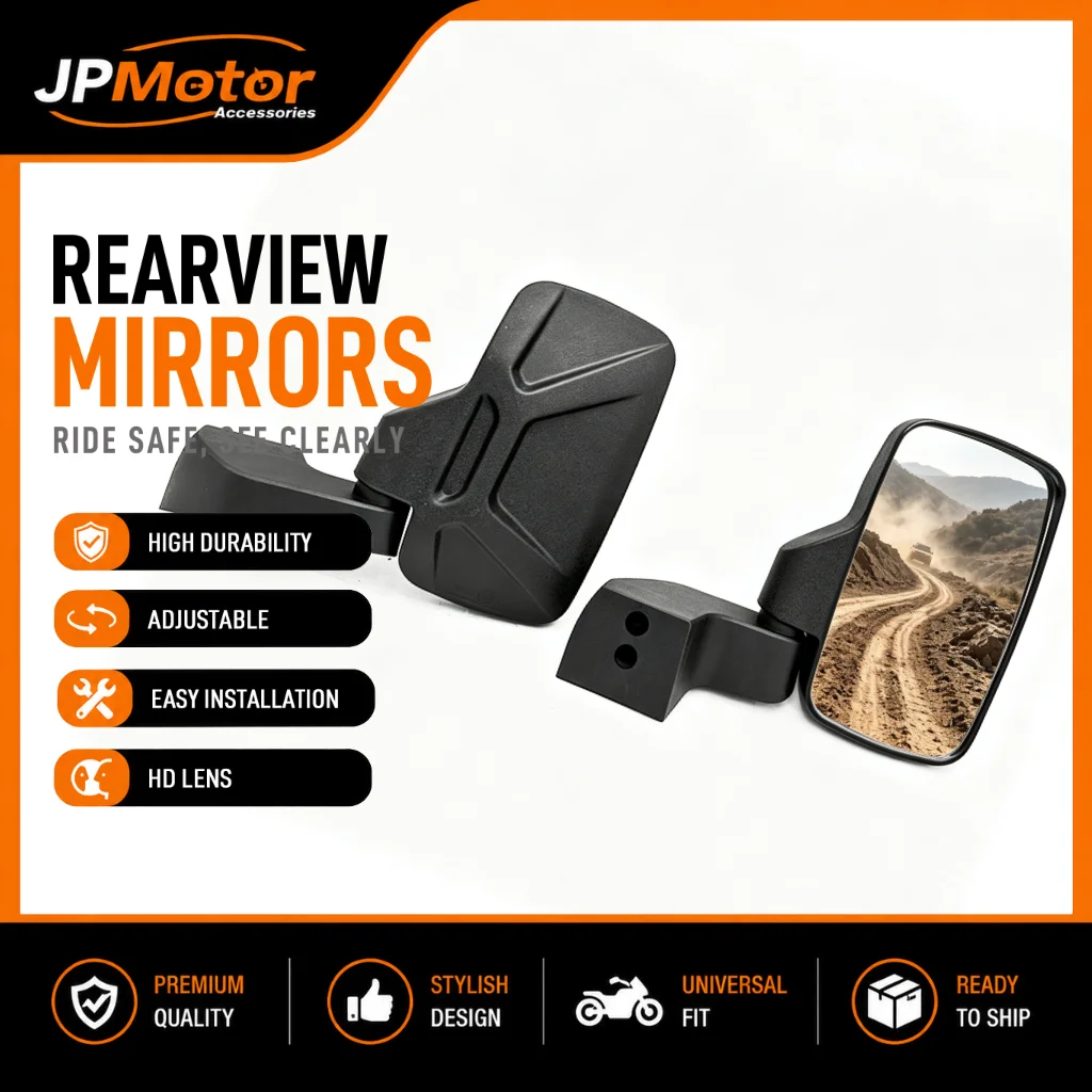 UTV Rearview Mirror Pair with 1.75"-2" Roll Clamp for Polaris RZR Ranger 800/900/1000 Yamanha & Can-Am