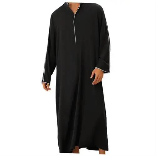 

Casual Long Robe irt for Men Simple Design Arab Sle Muslim Clothing Stand Fit Polyester/Nylon Blend Fabric Year round Use