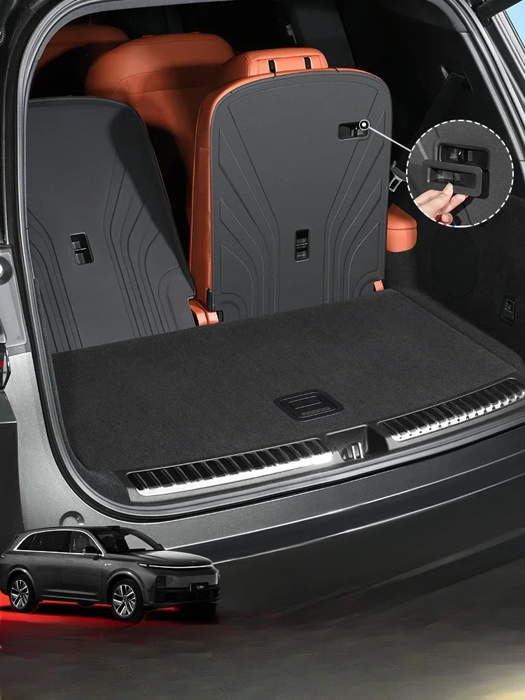 For LiXiang L7 L8 L9 Rear Trunk Mats TPE Waterproof Anti-Scratch Cargo Liner Third Row Seat Back Protective Pad Car Accessories